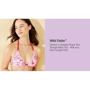 (WHOLESALE) Wild Fable Red Halter Bikini Top